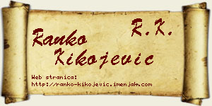 Ranko Kikojević vizit kartica